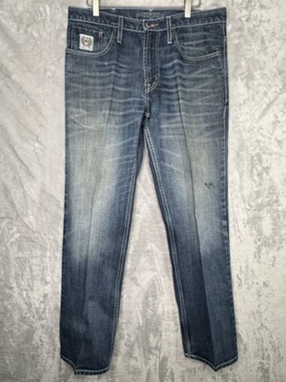 Cinch Jeans Mens 34x34 Blue Denim Straight Western Cowboy Pants Workwear